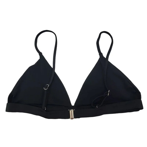Unbranded Women's Black Basic Triangle Cup Hook Back Adjustable Bikini Top Sz S - Picture 4 of 4